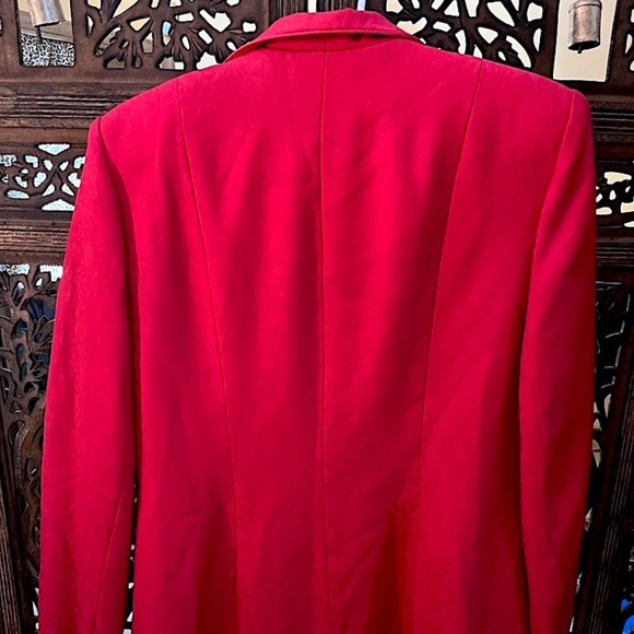 MAGALI COLLECTION RED WOOL PAISLEY SUIT JACKET SIZE 12 - Picture 4 of 7